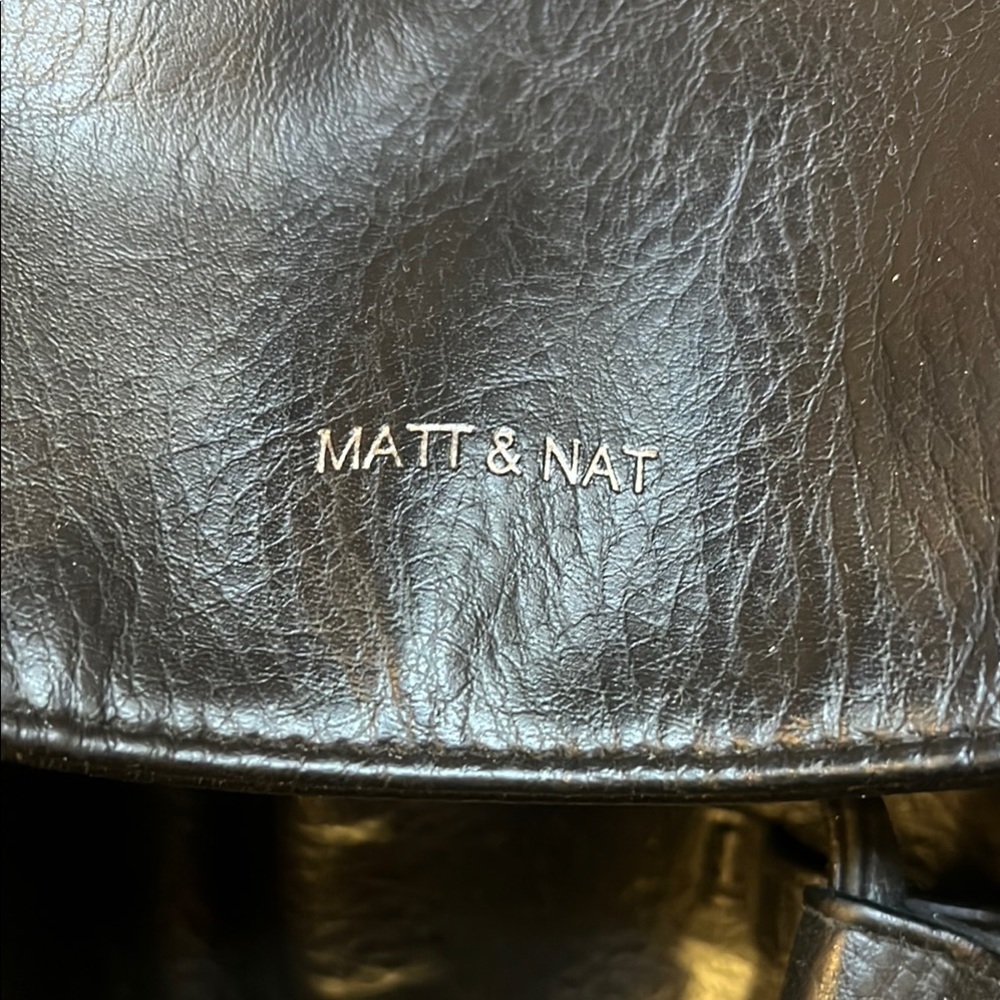 Matt & Nat Black Croc-Embossed Backpack
